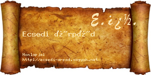 Ecsedi Árpád névjegykártya