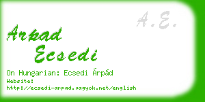 arpad ecsedi business card